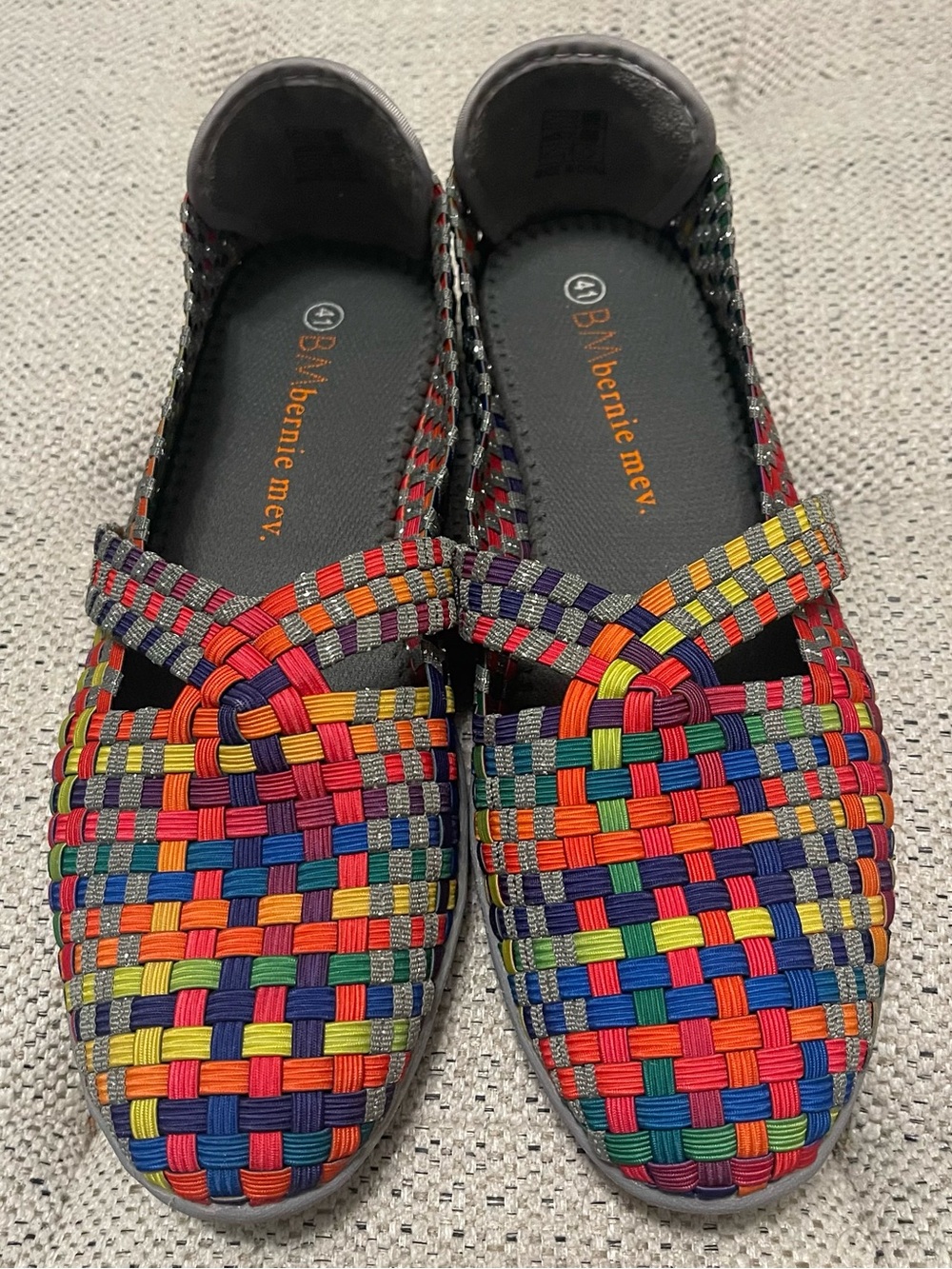 bernie mev. Rainbow Woven Slip-On Flats